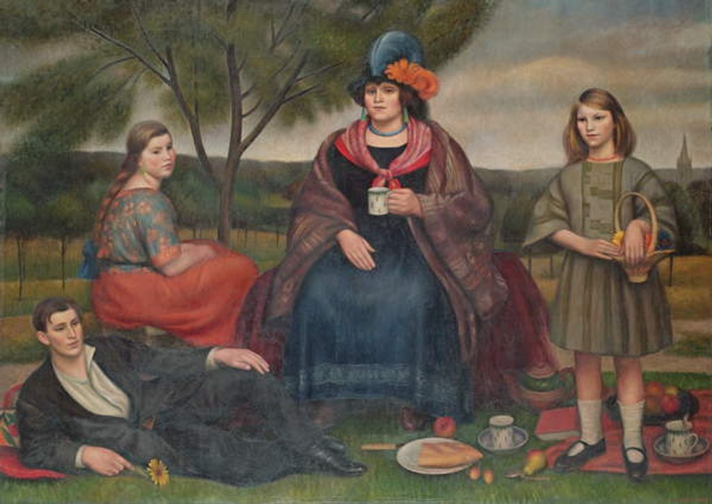 Detail of Coster Family on Hampstead Heath, 1924 by Mark Gertler