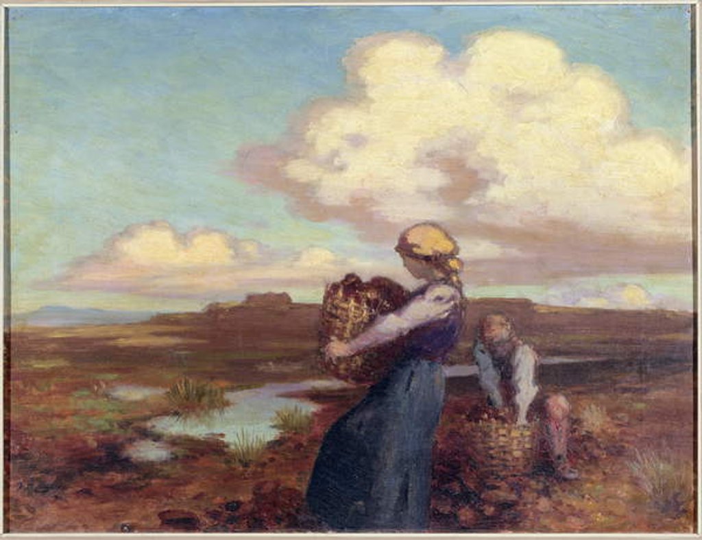 Detail of The Peat Gatherers by George William Russell