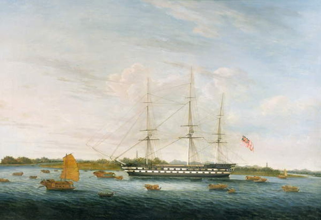 Detail of The Honourable East India Company's 'The Earl of Balcarras' at Canton, 1816 by School Chinese