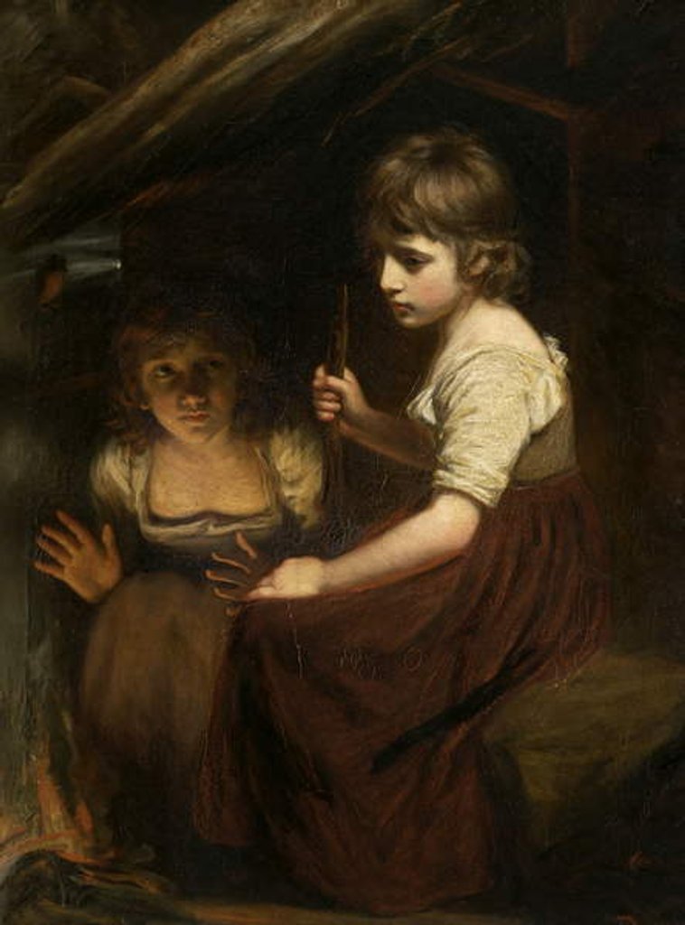 Detail of Cottage Girls by the Fireside by John Opie
