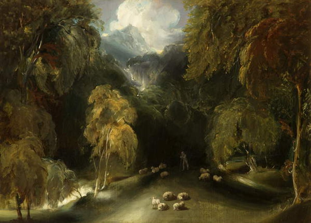 Detail of A View of Dovedale, Looking toward Thorpe Cloud by Thomas Lawrence