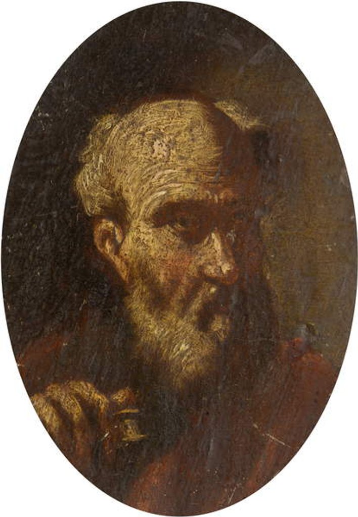 Detail of Head of an Old Man by Salvator Rosa (after)