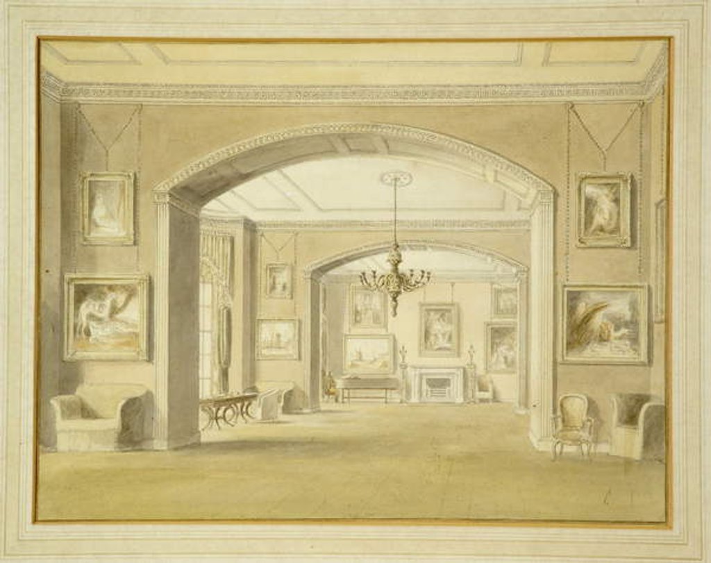 Detail of Picture Gallery at Tabley House, 1809 by John Buckler