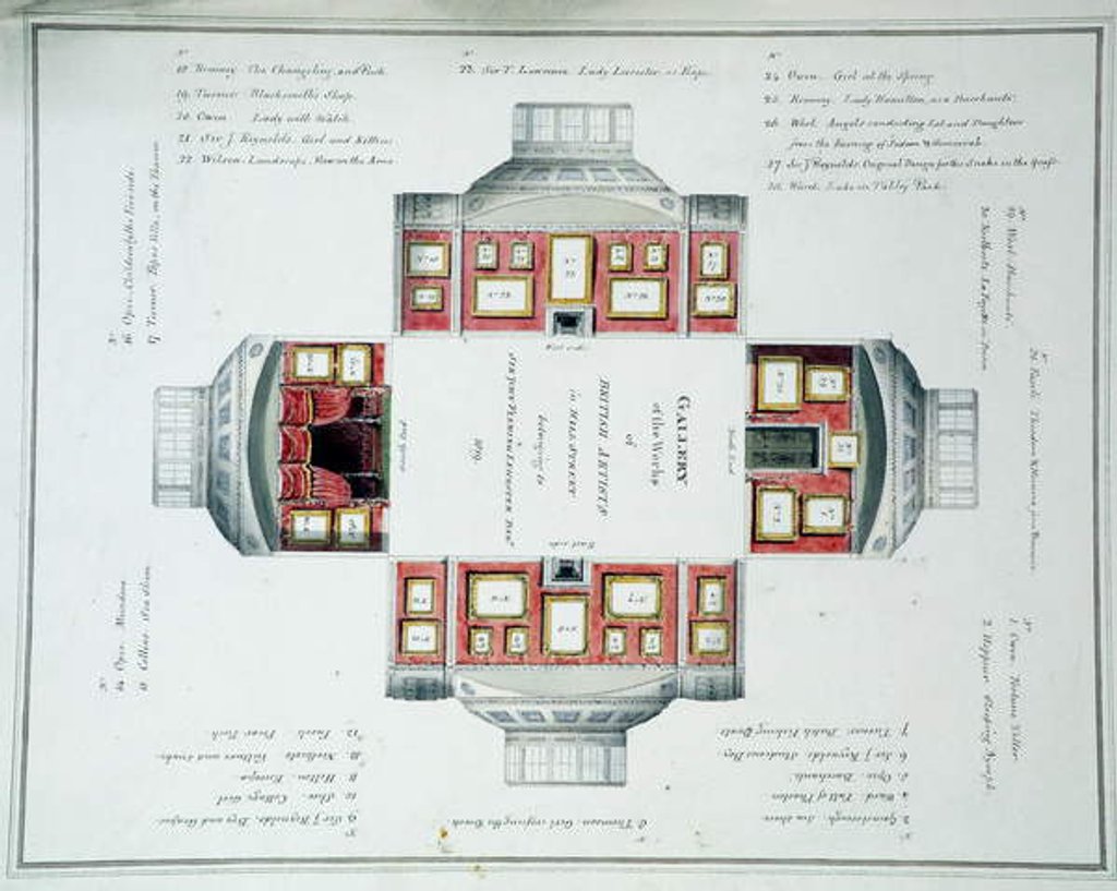 Detail of Hanging plan of Sir John Leicester's Gallery, Hill Street, c.1806 by English School