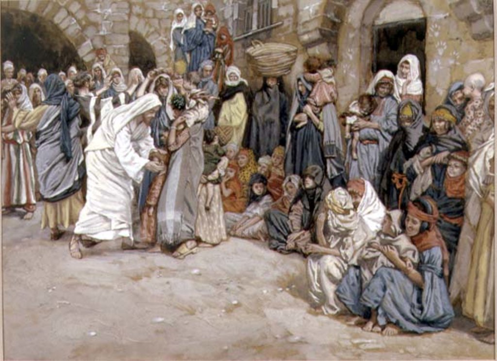 Detail of Suffer the Little Children to Come Unto me by James Jacques Joseph Tissot