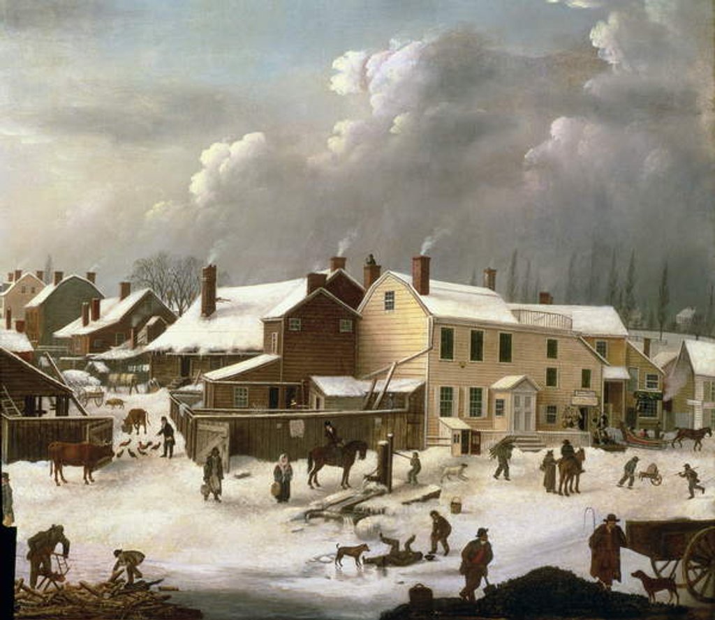 Detail of Winter Scene in Brooklyn by Francis Guy