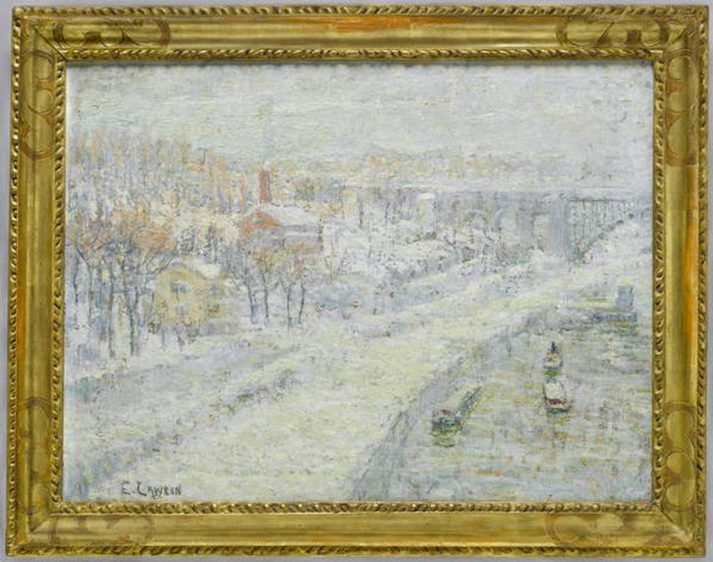 Detail of Winter Landscape - Washington Bridge, c.1907-10 by Ernest Lawson