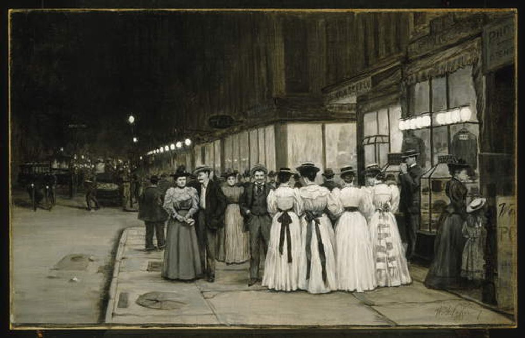 Detail of Saturday Night in August - Eighth Avenue by William Anderson Coffin
