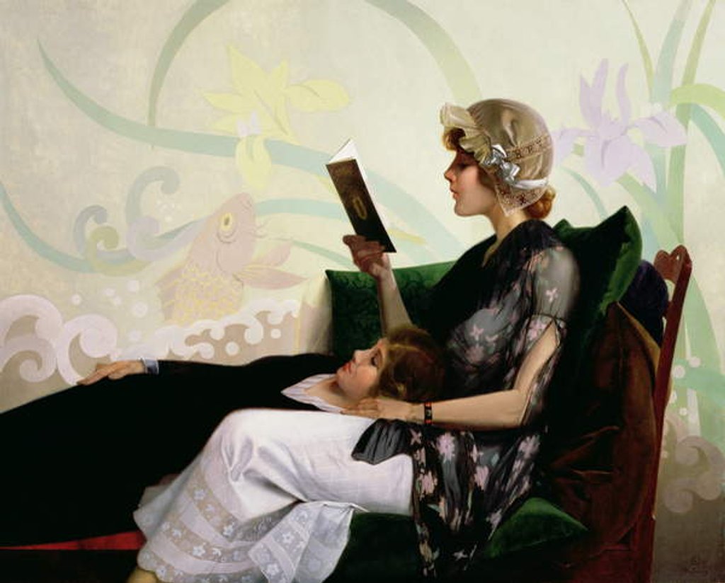 Detail of Just a Couple of Girls, 1915 by Harry Wilson Watrous