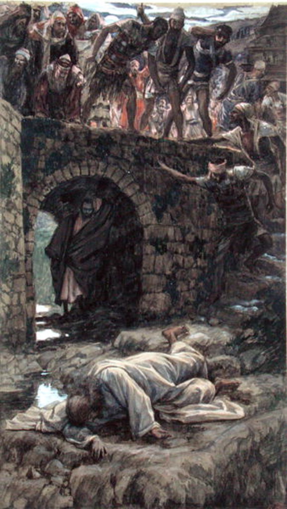 Detail of The Brook of Kedron. He Shall Drink of the Brook on the Way by James Jacques Joseph Tissot