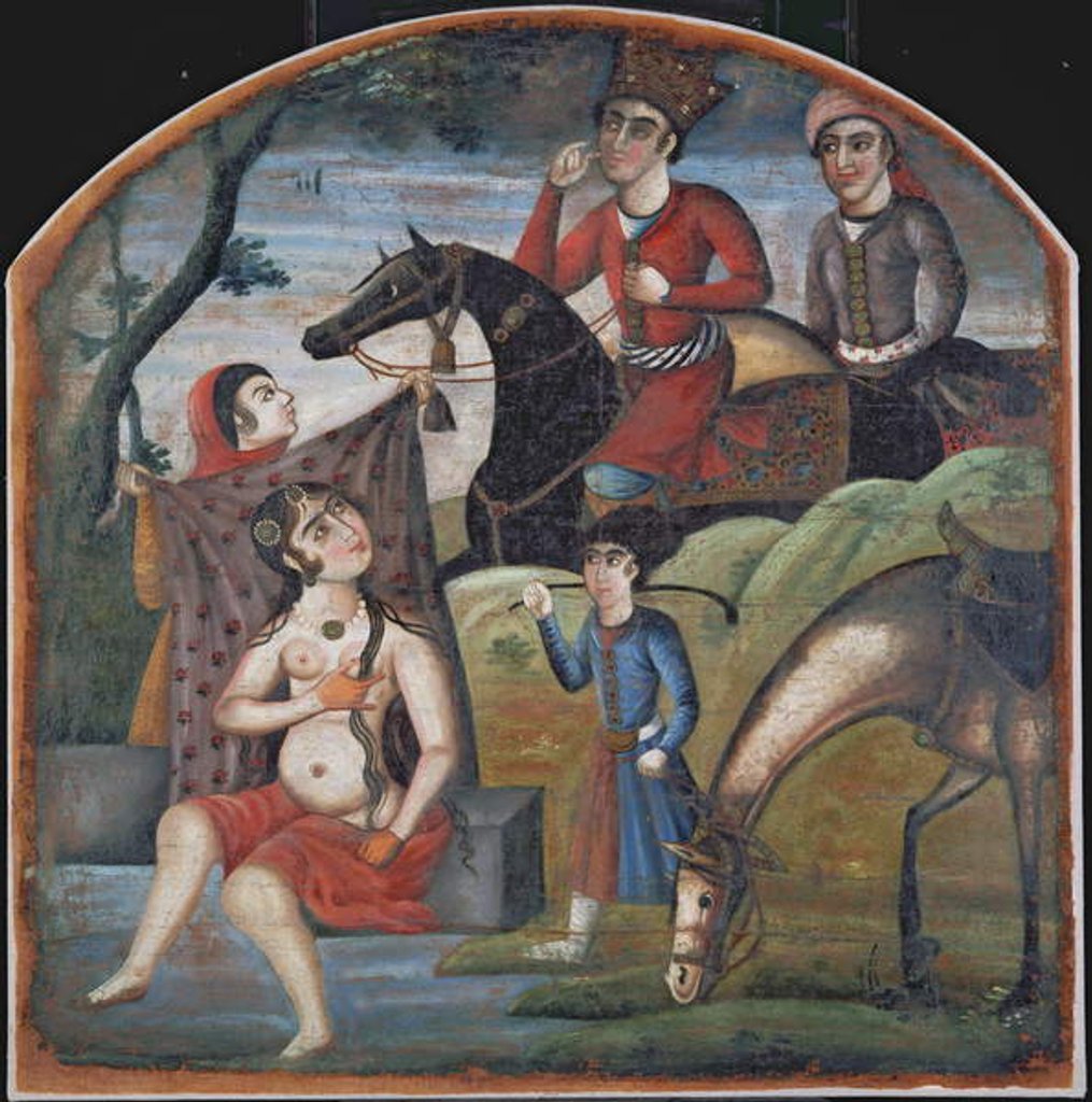Detail of Khusraw Discovers Shirin Bathing, mid-18th century by Iranian School