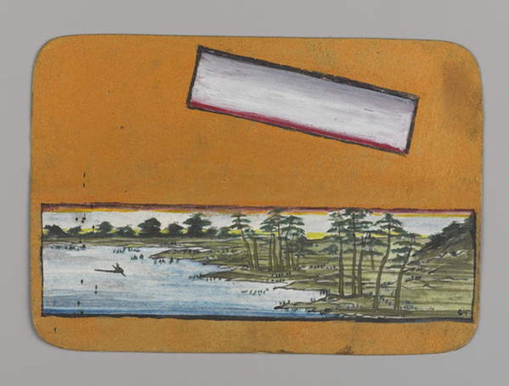 Detail of Small Card Decorated with Landscape, c.1880 by Christopher Grant La Farge