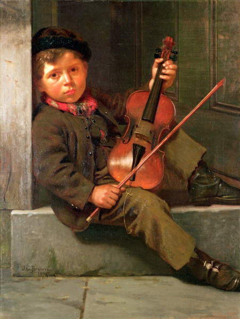 Detail of The Boy Violinist, 1874 by John George Brown