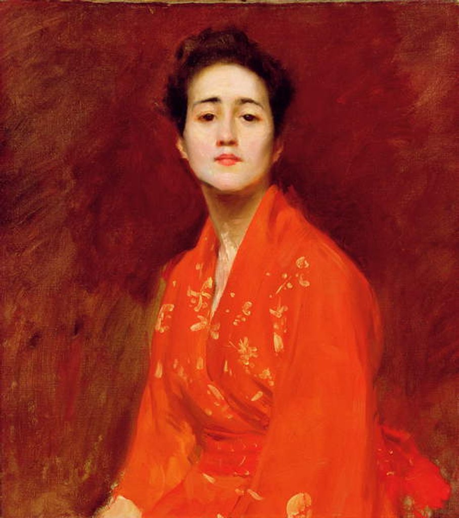 Detail of Study of Girl in Japanese Dress, 1895 by William Merritt Chase