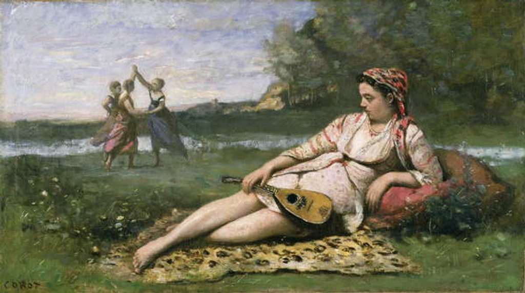 Detail of Young Women of Sparta c.1868-70 by Jean Baptiste Camille Corot