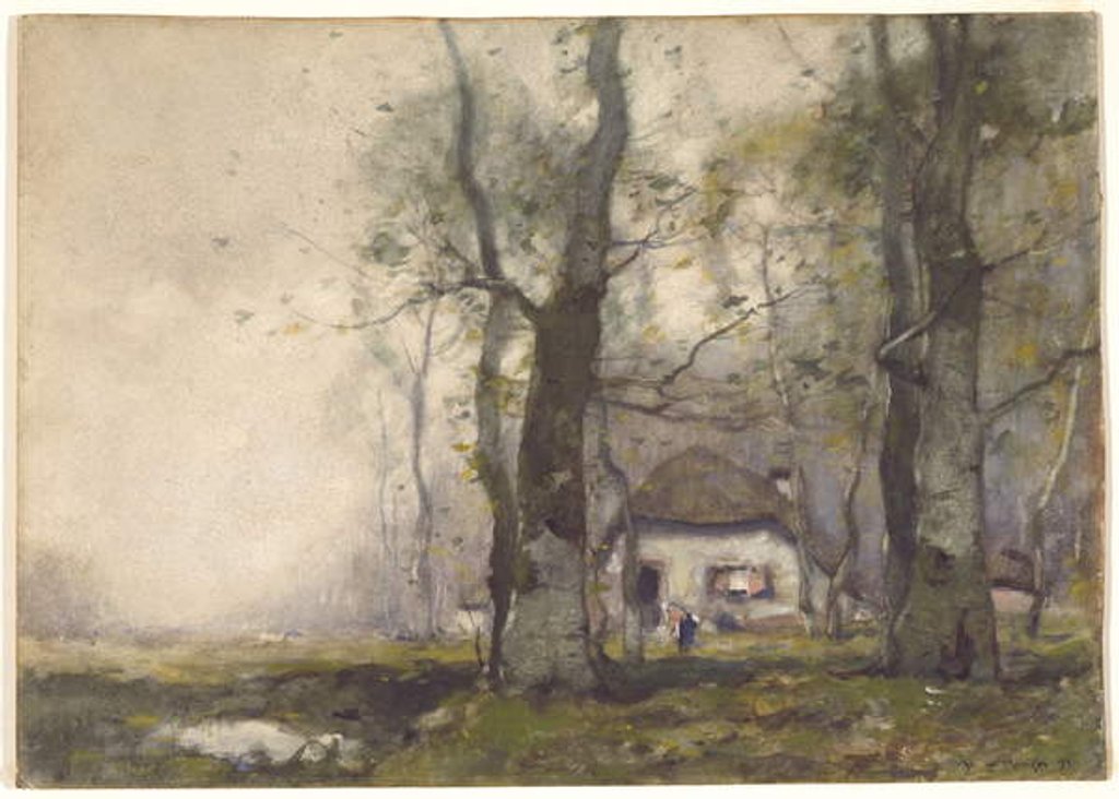 Detail of Lodge in the Woods, 1891 by Henry Ward Ranger