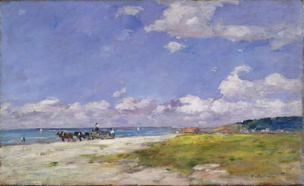 Detail of The Beach at Trouville, c.1887-96 by Eugene Louis Boudin