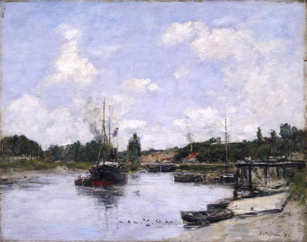 Detail of The Port, Saint-Valery-sur-Somme, 1892 by Eugene Louis Boudin