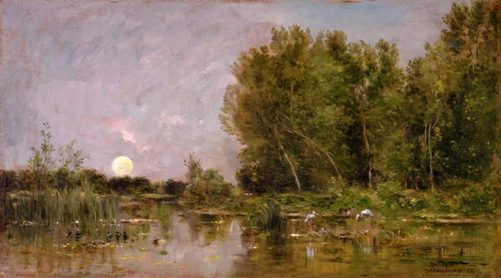 Detail of Moonrise, 1877 by Charles Francois Daubigny