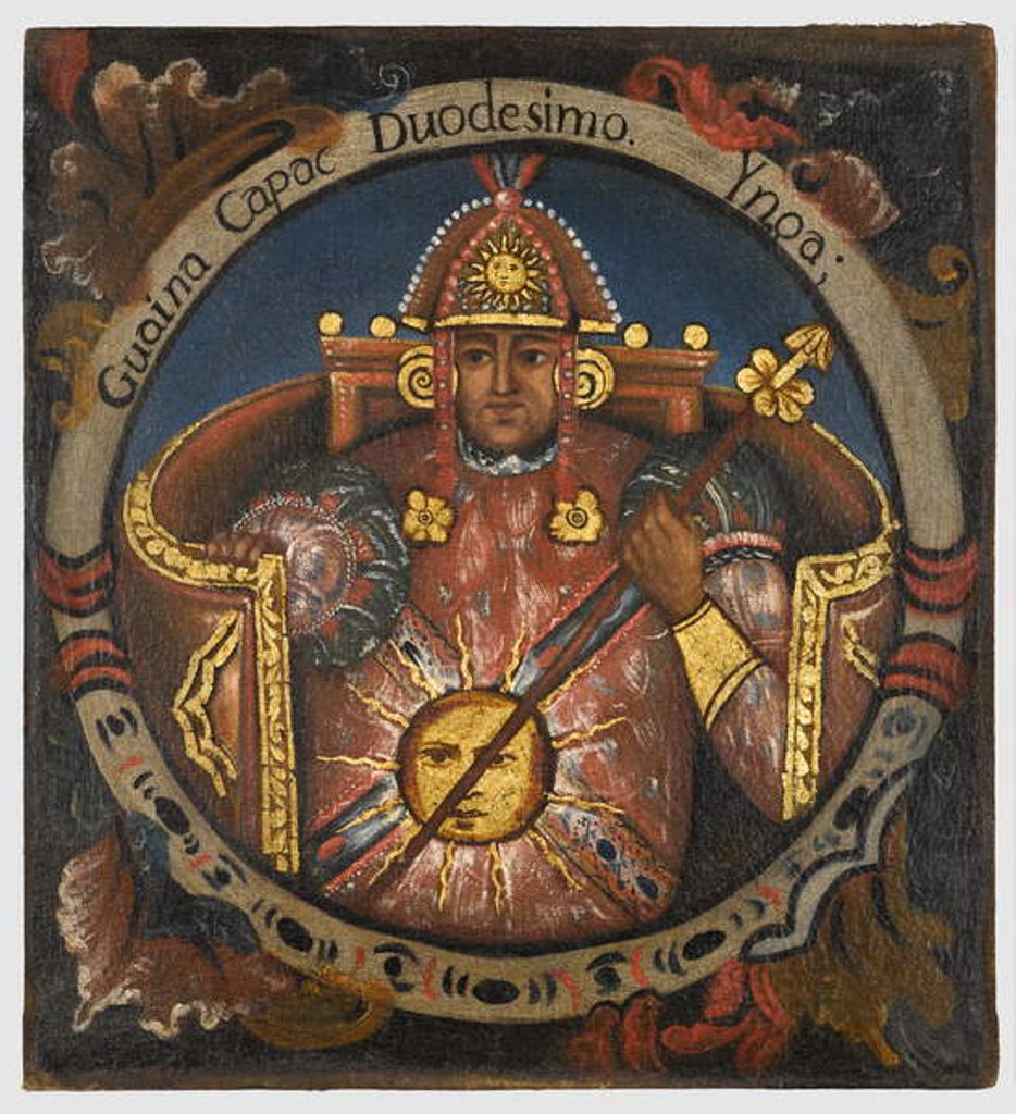 Detail of Huayna Capac, 12th Inca King, Cuzco School, mid-18th century by School Peruvian