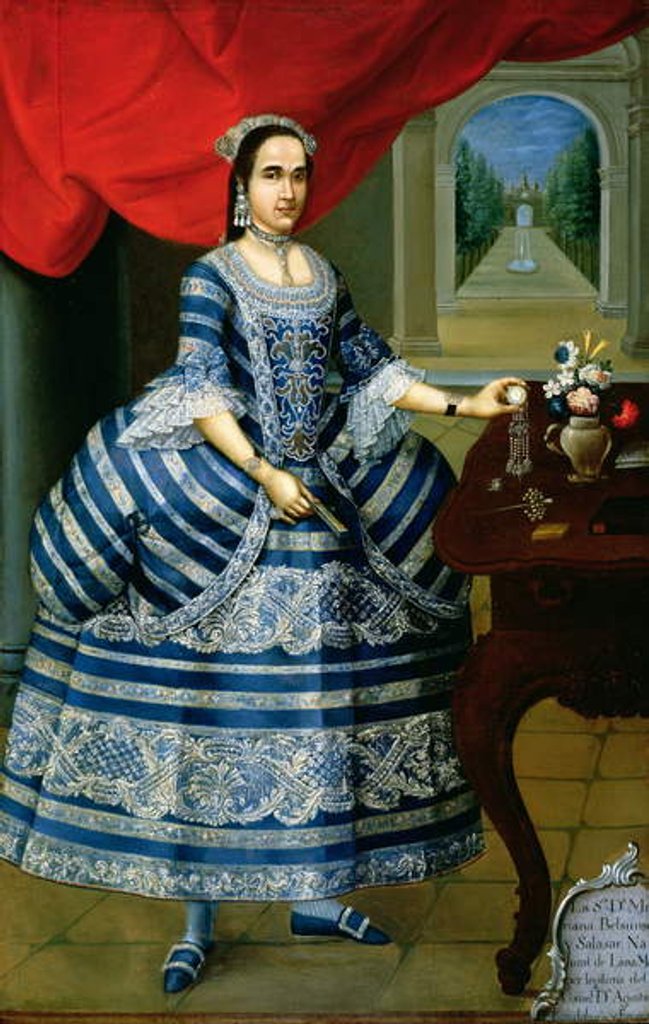 Detail of Dona Mariana Belsunse y Salasar by School Peruvian