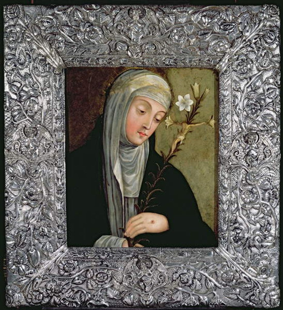 Detail of St. Catherine of Siena by School Peruvian