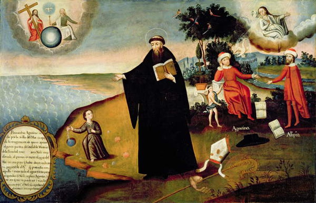 Detail of The Legend of St. Augustine, Cuzco School by School Peruvian