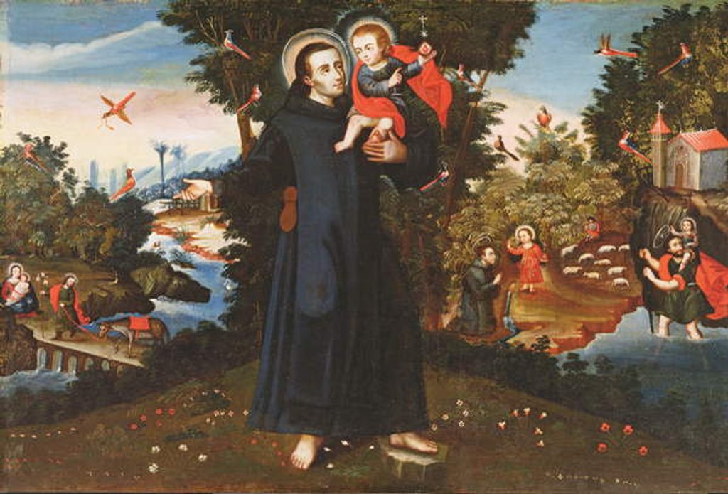 Detail of St. John of God with the Christ Child, St. Christopher, St. Augustine and the Flight into Egypt by Pedro Nolasco y Lara