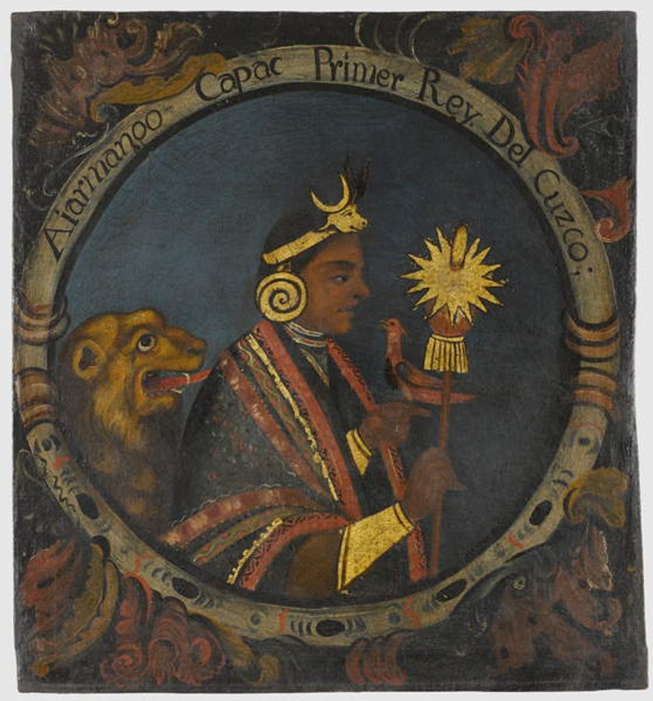 Detail of Manco Capac, 1st Inca King, mid-18th century by School Peruvian