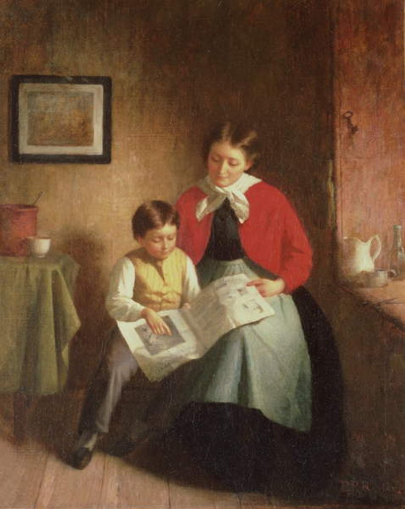 Detail of Mother and Boy with Picture Book, 1868 by Platt Powell Ryder