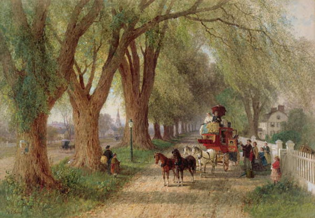 Detail of Coaching in New England by Albert Fitch Bellows