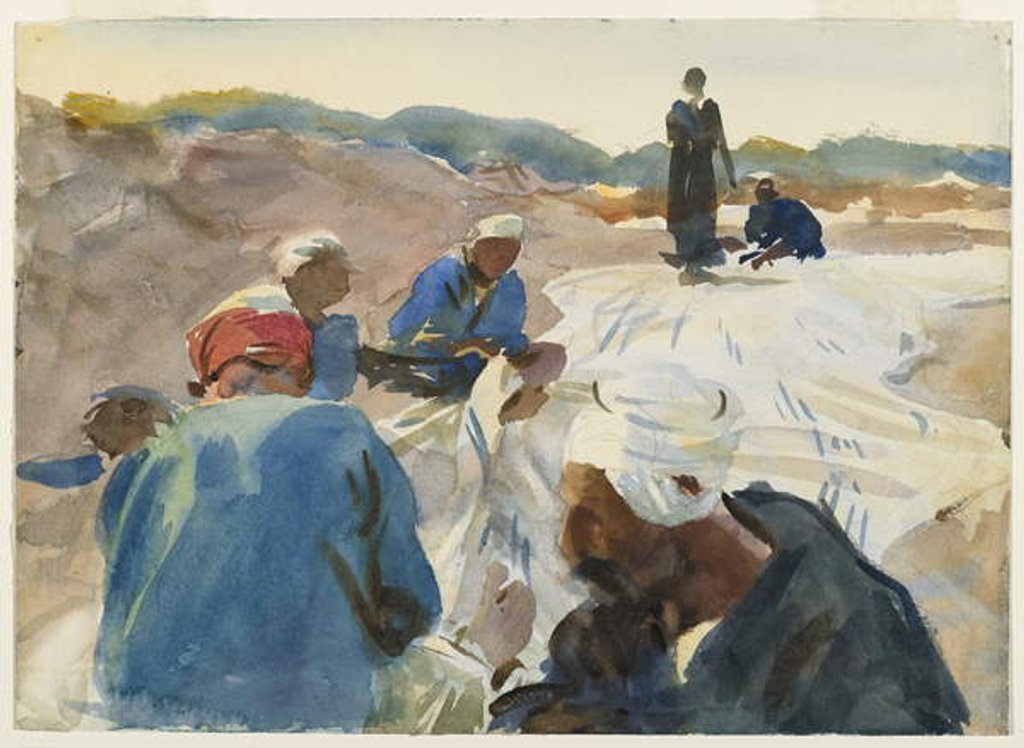 Detail of Mending a Sail by John Singer Sargent