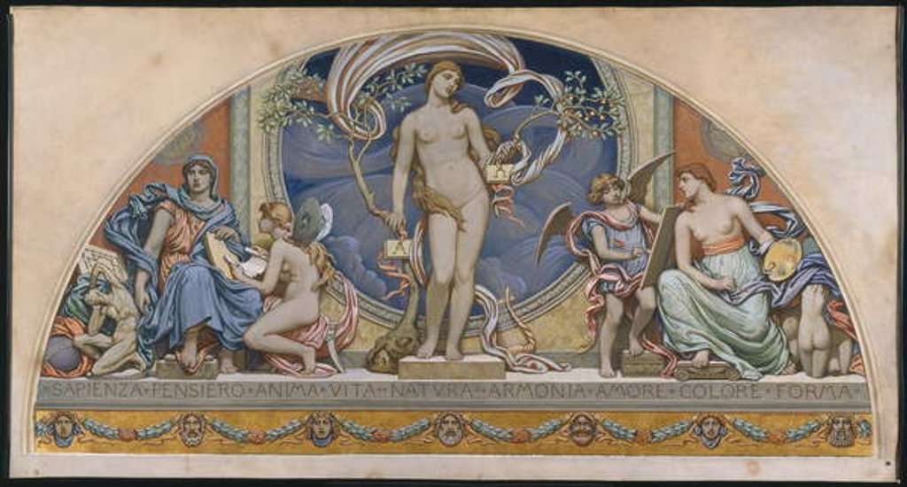 Detail of Rome, Representative of the Arts: design for decoration in Bowdoin College, 1894 by Elihu Vedder