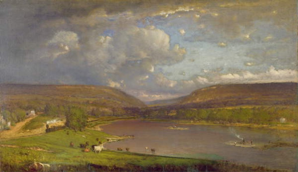 Detail of On the Delaware River, 1861-63 by George Snr. Inness