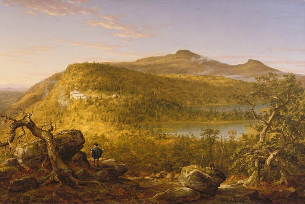 Detail of A View of the Two Lakes and Mountain House, Catskill Mountains, 1844 by Thomas Cole