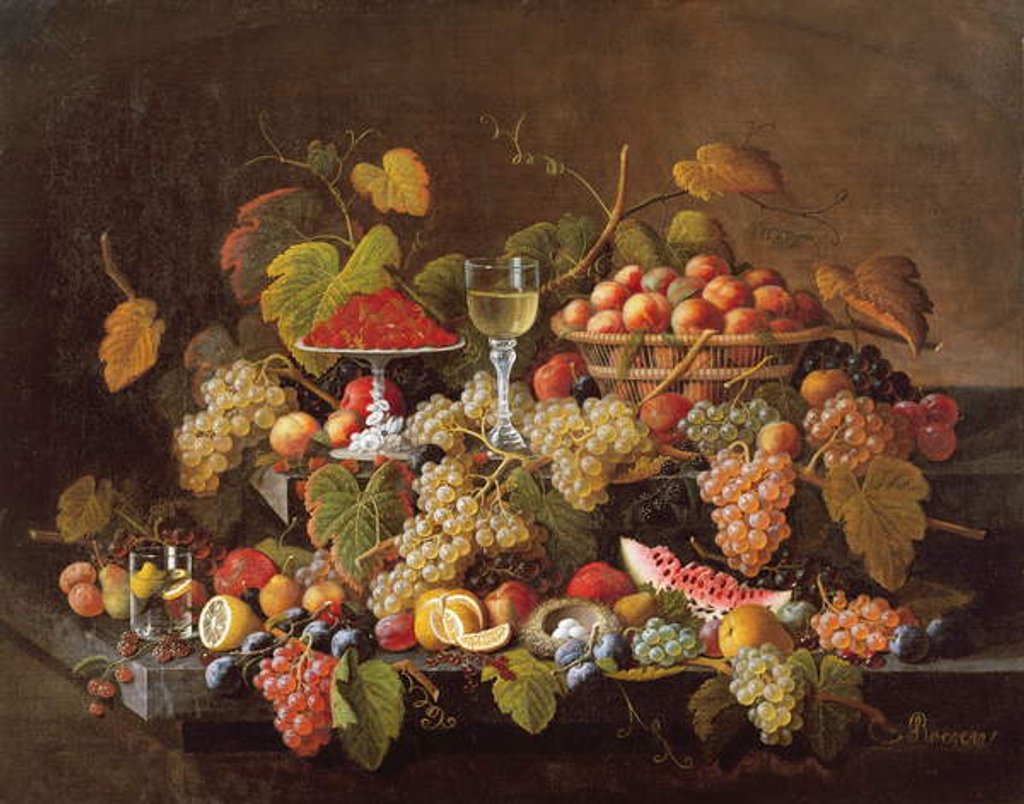 Detail of Still Life with Fruit, c.1860 by Severin Roesen