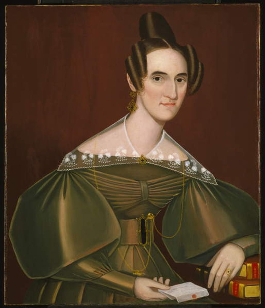 Detail of Jeannette Woolley, later Mrs John Vincent Storm, c.1838 by Ammi Phillips