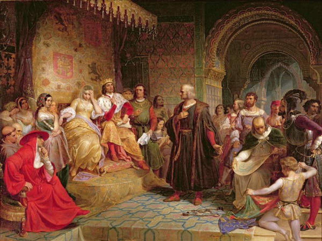 Detail of Columbus before the Queen, 1843 by Emanuel Gottlieb Leutze