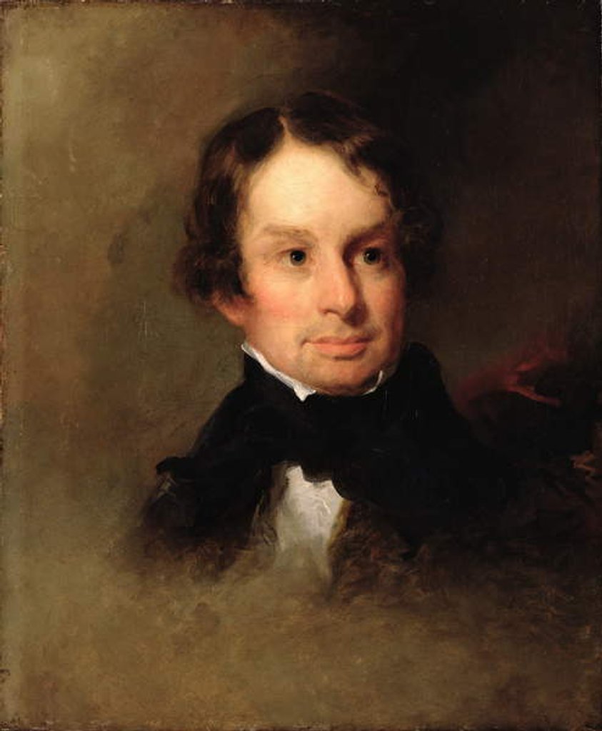 Detail of Portrait of Henry Wadsworth Longfellow by Charles Loring Elliot