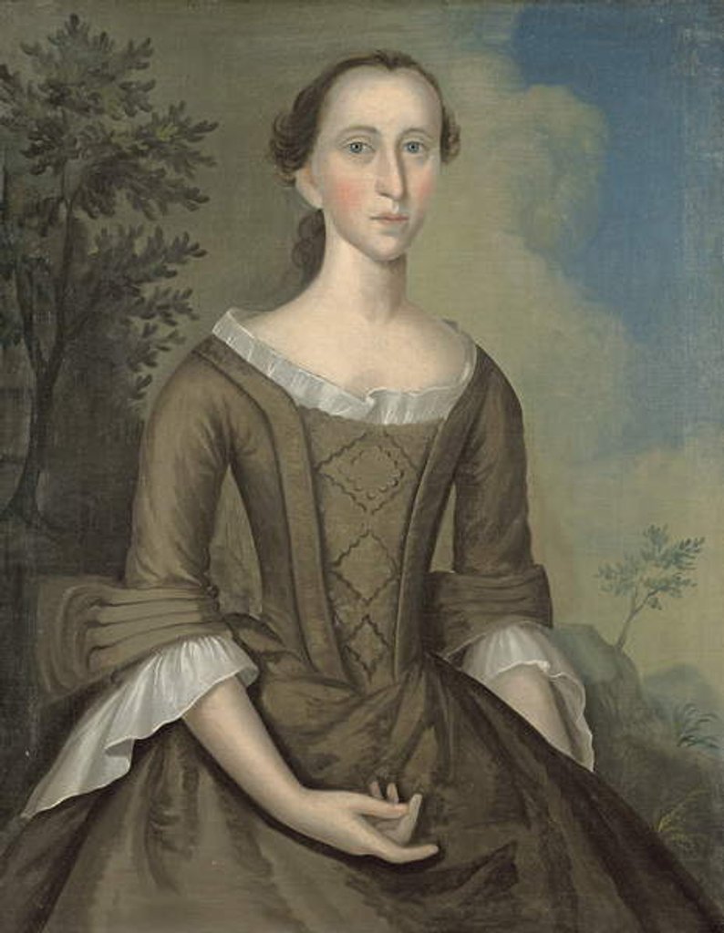 Detail of Mrs John Haskins 1759 by Joseph Badger