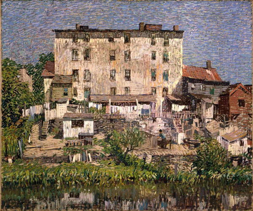 Detail of The White Tenement, 1913 by Robert C. Spencer