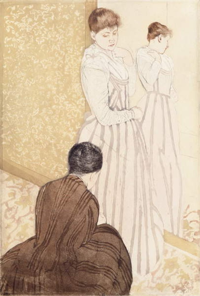 Detail of The Fitting by Mary Stevenson Cassatt