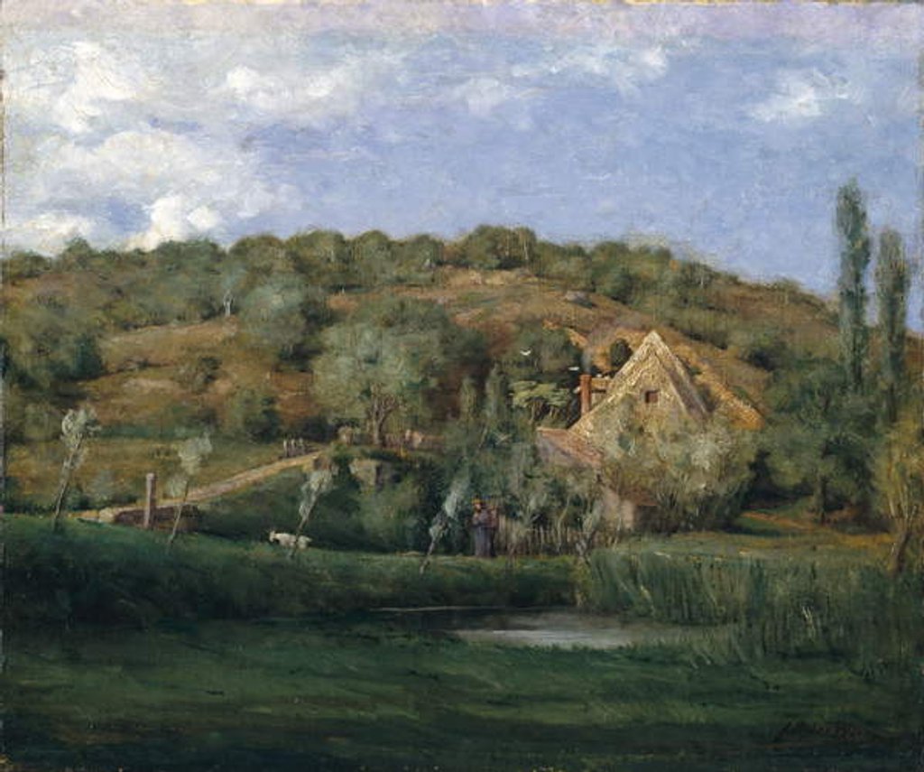 Detail of A French Homestead, 1878 by Julian Alden Weir