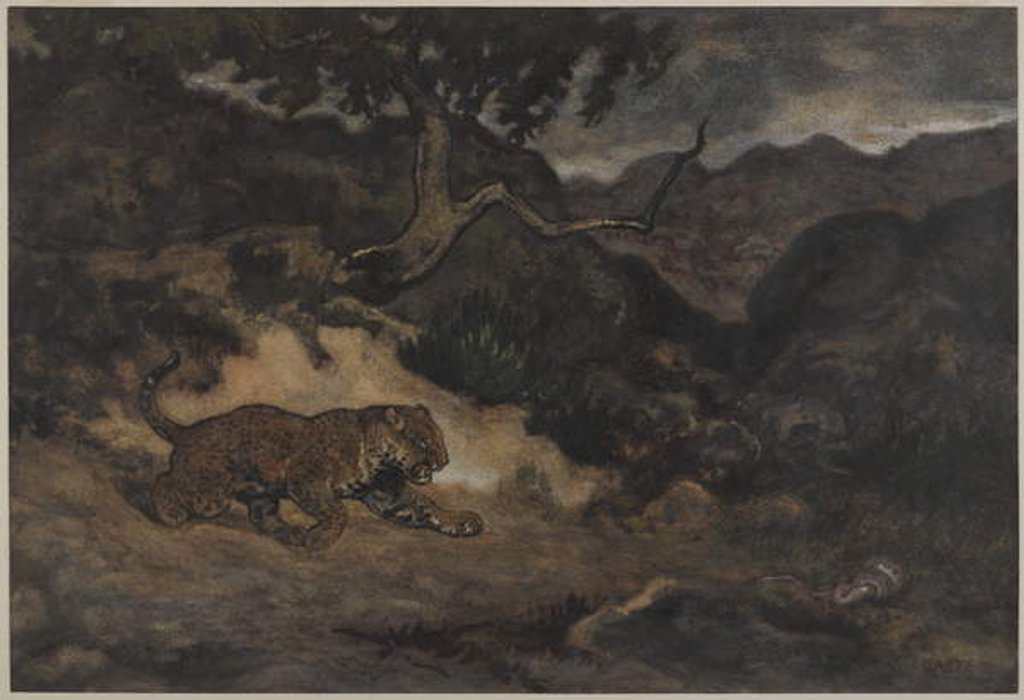 Detail of Jaguar Discovering a Snake, c.1840 by Antoine Louis Barye