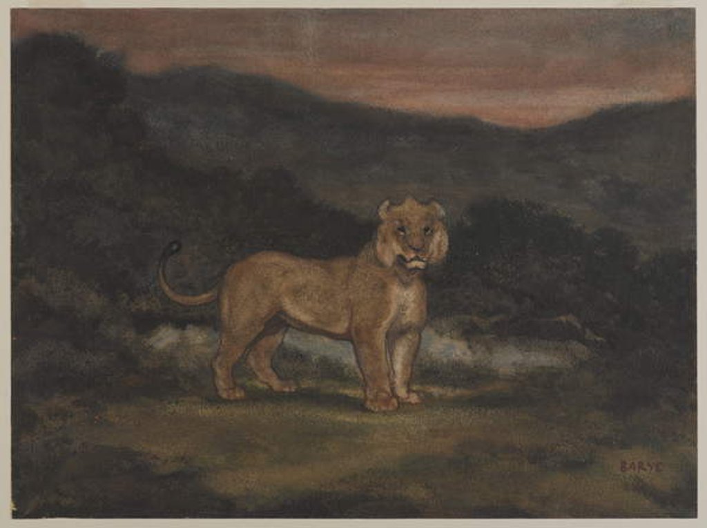 Detail of Standing Lioness by Antoine Louis Barye