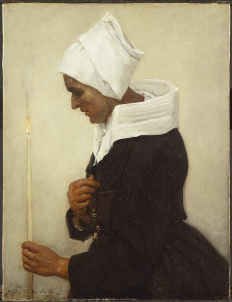 Detail of Breton Peasant Woman Holding a Taper, c.1869 by Jules Breton