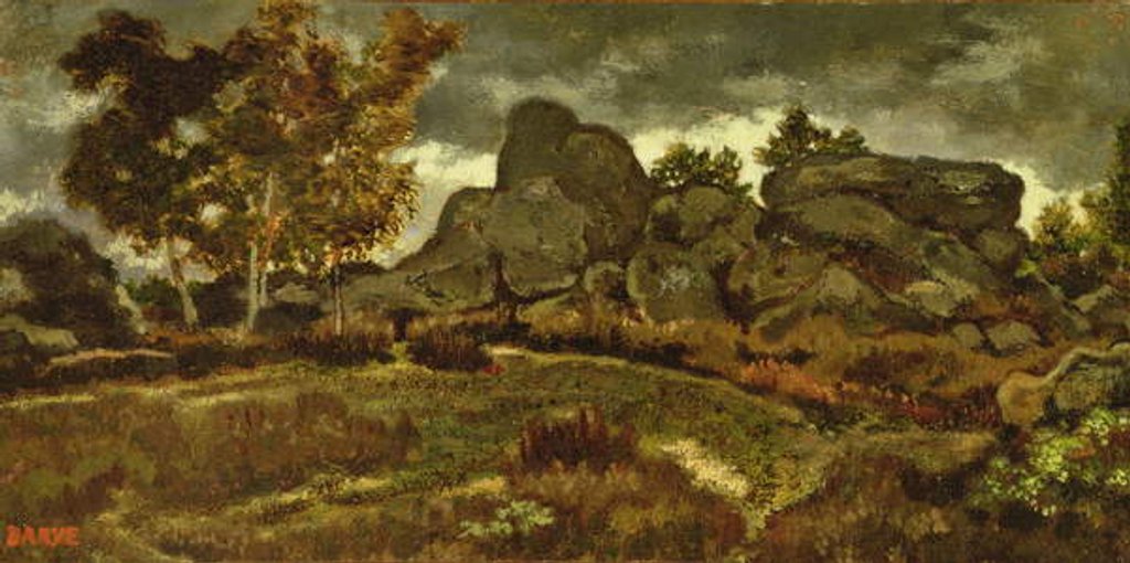 Detail of Forest at Fontainebleau by Antoine Louis Barye