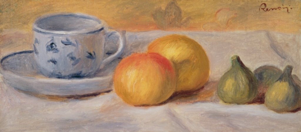 Detail of Still Life with Blue Cup c.1900 by Pierre Auguste Renoir