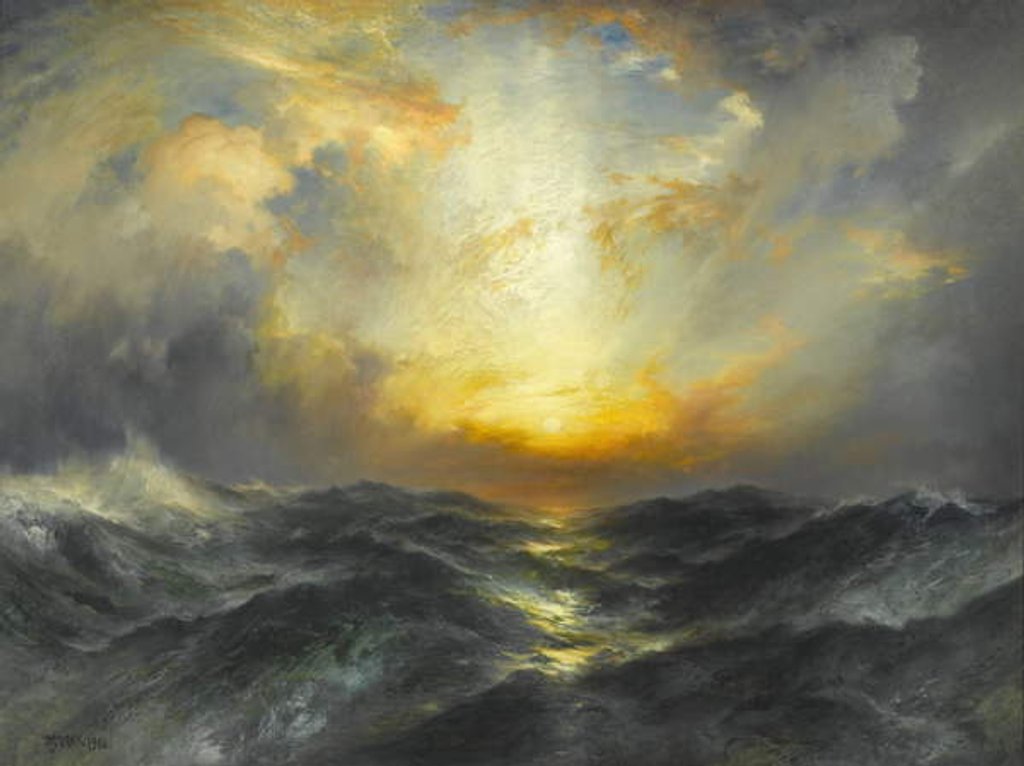 Detail of Sunset at Sea, 1906 by Thomas Moran