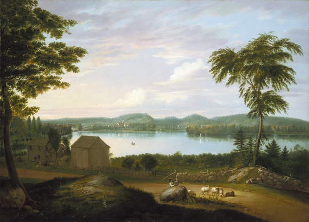 Detail of View of Springfield on the Connecticut River, 1819 by Alvan Fisher